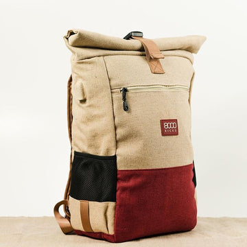 8000 KICKS | Everyday Backpack in Beige | Red Hemp