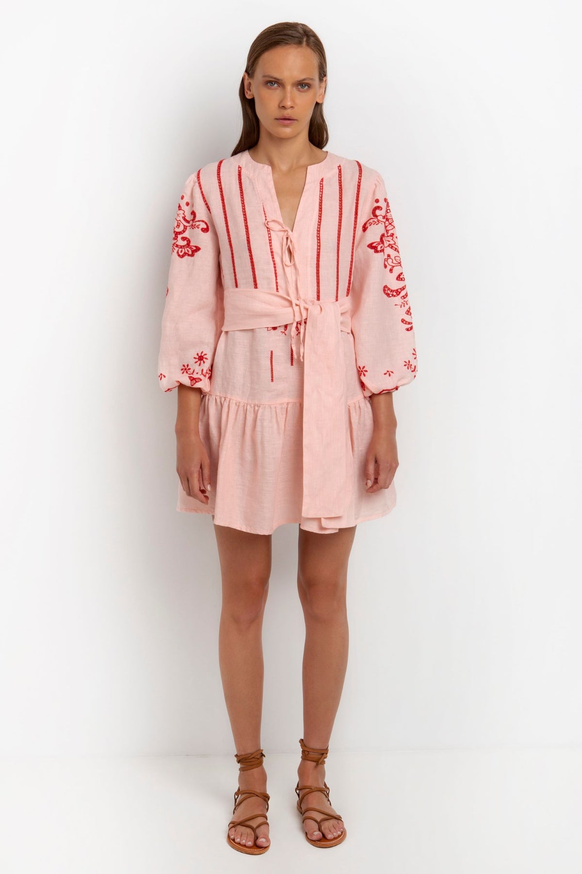 Mini Embroidered Linen Dress | KORI Fora Studios Australia Mini Embroidered Linen Dress | KORI Fora Studios Australia