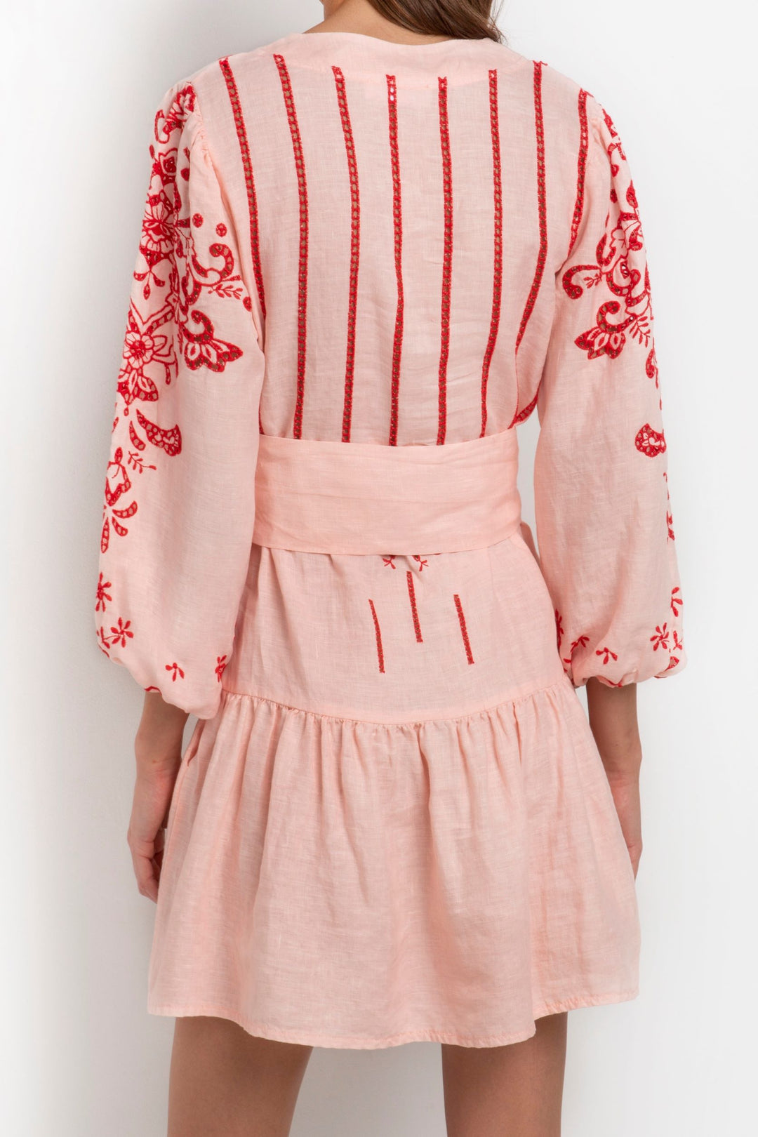Mini Embroidered Linen Dress